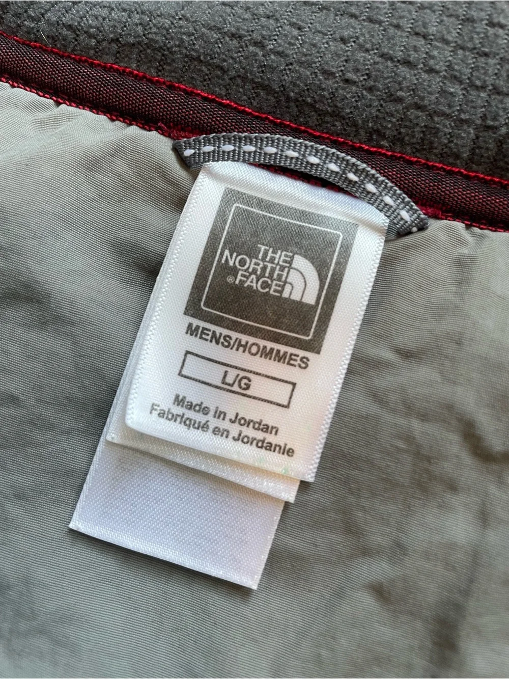 The North Face gray 1/4 zip pullover grid waffle fleece men’s L large TNF